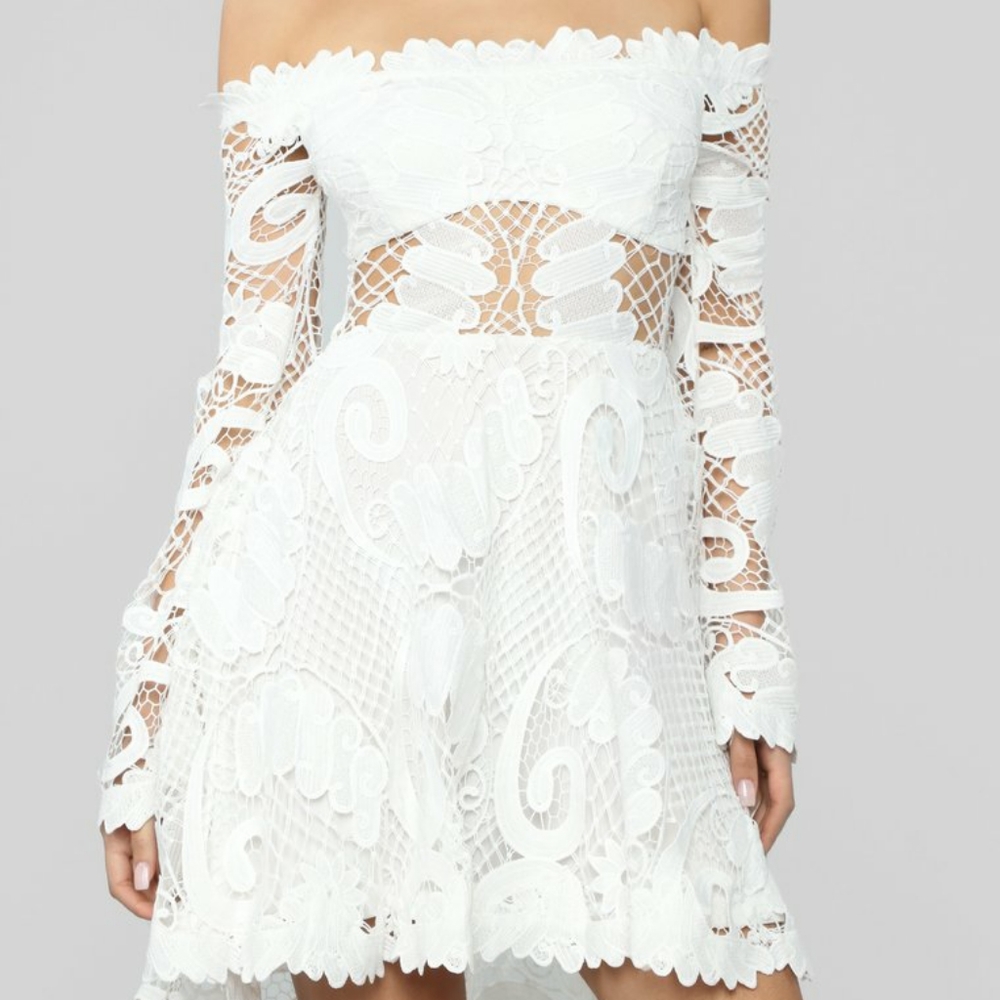 Festival Queen Crochet Dress - White